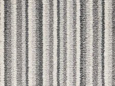 Grey Stripe Saxony Carpet Felt Back Thick Pile Any Size WATCH PRODUCT VIDEO