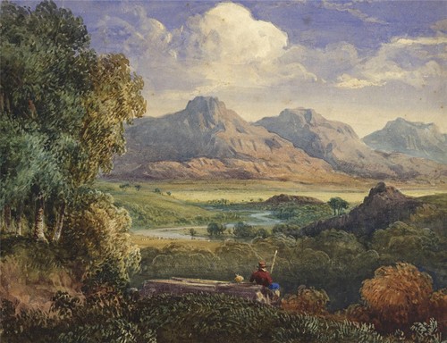 Antique watercolour painting - painting,