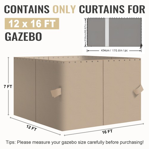 Aoodor x16 gazebo - 12'x16',