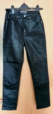 Denim & Co. Women's Black Sexy Wax Effect Jeans Size UK 8