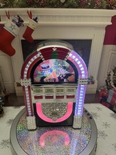 Mr Christmas Snowmen Holiday Light Up Retro-Style Jukebox Plays 4 Songs 9”