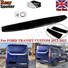 REAR TWIN BARN DOOR ROOF SPOILER FOR FORD TRANSIT CUSTOM 2012-2022 GLOSS BLACK