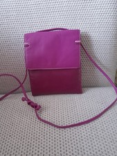 NWOT Tula Leather Pink Cross Body Bag Passport Document Wallet Organizer