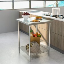 Stainless Steel Catering Prep Table Commercial Kitchen Work Table w/ Undershelf