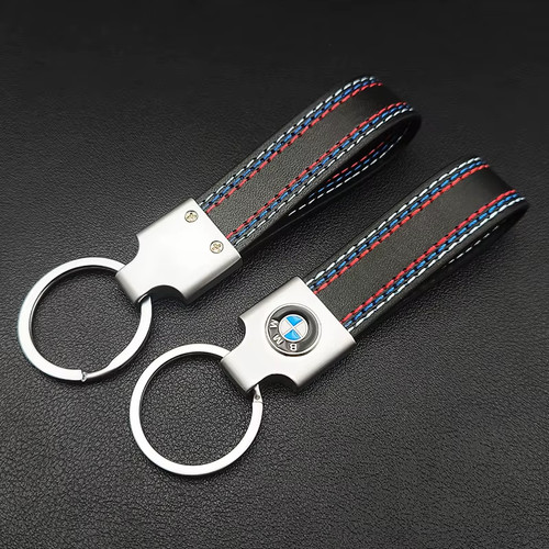 Leather key chain ring - /,