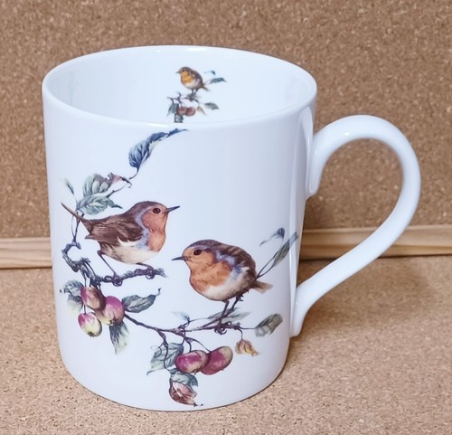 Robin birds scene mug fine - birds,