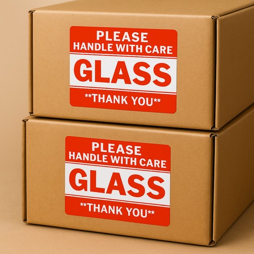 Fragile glass stickers - glass, handle