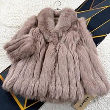 Purple FOX Fur Coat Real Fur