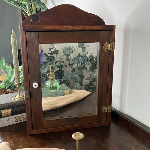 Vintage wooden wall cabinet - wall,