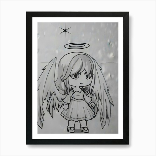 Angel art print framed - art,