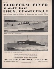 1936 HUCKINS YACHT FAIRFORM FLYER MOTOR BOAT NAUTICAL SPEED SPORT FISH AD20900
