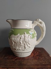 Wedgwood D'ye Ken John Peel 1829 Green Etruria Jug Hound Horse Sporting Theme