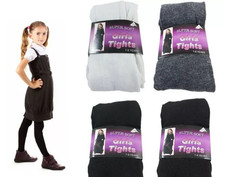 Kids Girls School Tights Super Soft Cotton Rich Back to School Multi Packs 3-16