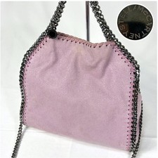 STELLA McCARTNEY Falabella 2way Chain Shoulder Bag Pink Leather Used Authentic