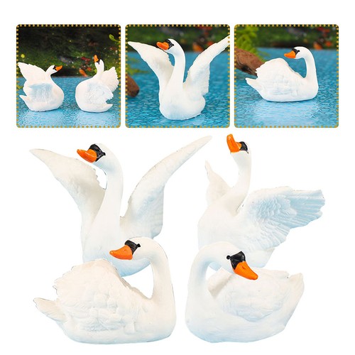 4pcs adorable resin swan - adorable,