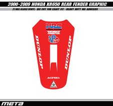 HONDA TEAM 2000-2009 XR 650 XR650 650R XR650R REAR FENDER GRAPHIC DECALS MX