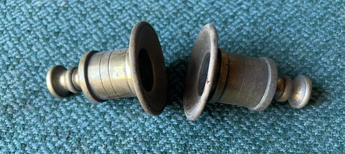 Cast brass candlestick cups - 2,