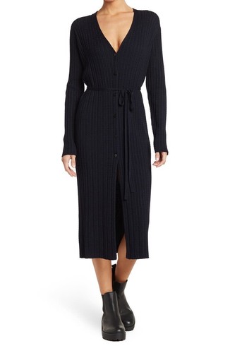 Theory cable rib maxi cardigan - cable,