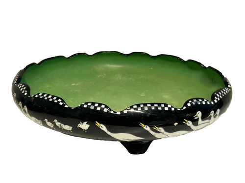Antique solian ware round - solian, dish