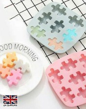 Jigsaw Puzzle Shapes Pink Silicone Mould Chocolate Fondant Jelly Ice Cube Mold