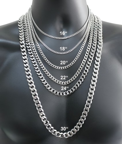 Stainless steel silver cuban - steel,