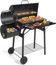 Charcoal bbq grill with offset - with,