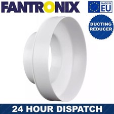 Extractor Fan Ducting Tube Reducer Fan PVC 100 125 150 & 200mm 4" 5" 6" 8"