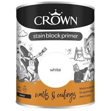 Crown Stain Block Primer White Paint For Interior Exterior 750ml