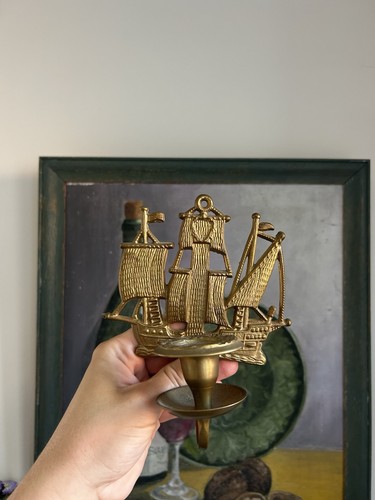 Pair vintage solid - solid, brass