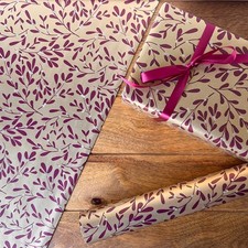 Christmas Wrapping Paper Mistletoe Burgundy & Gold Eco Ultimate Luxury Sheet Rol