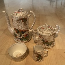 Thomas Forester & Son Phoenix Ware Art Deco Tea & Coffee pots, jug, bowl. Hainan