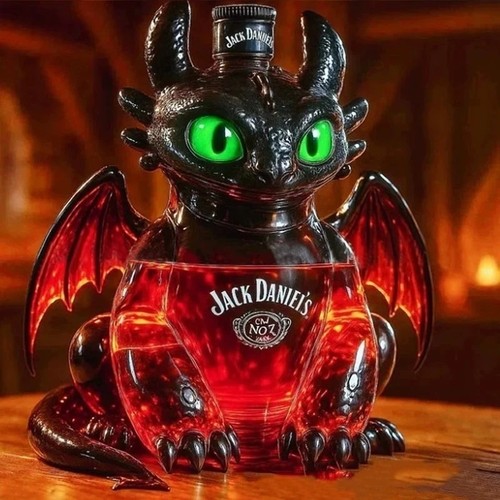 New toothless whiskey bottle - new,
