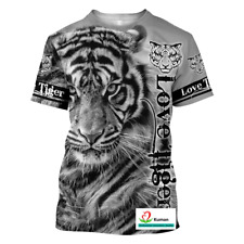 Tiger Pattern 3D Printing Summer Men'S and Women'S round Neck T-Shirt Casual 