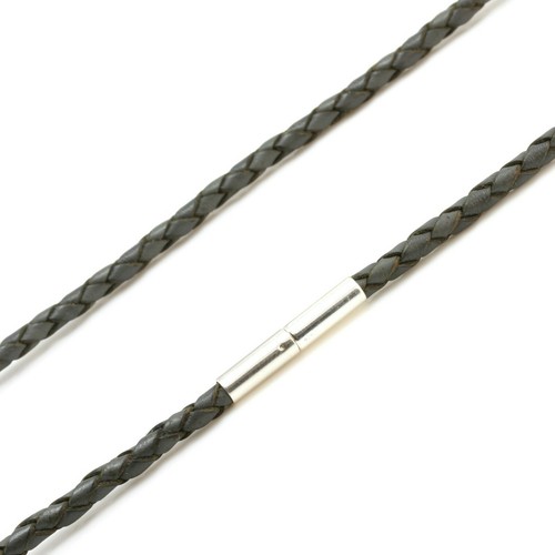 Mens necklace genuine braided - necklace-genuine,