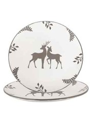 Set of 2 Grey Cranberry Stag