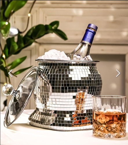 Melting disco ball ice bucket - melting,
