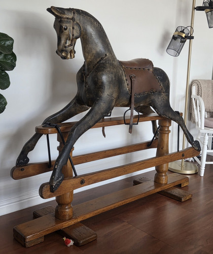 Vintage wooden rocking - wooden,