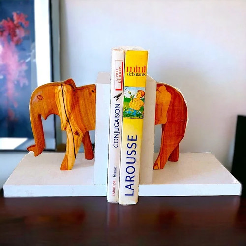 Elephant bookends - elephant,
