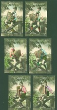 AK Series of 6 Bandoneon Motifs - Concertina - Concertina - Lederhosen - Music