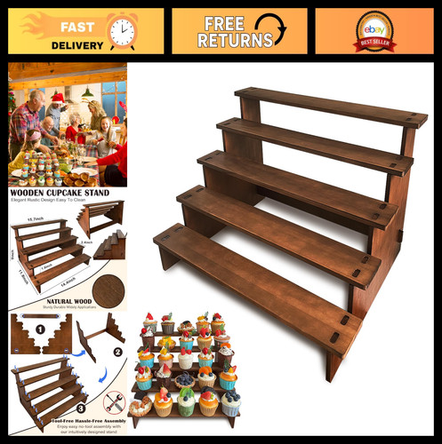 Tier wooden cupcake - 5-tier,