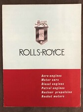 Rolls Royce Aero Engine Motor Car Diesel Engine Division Facts & Figures 1958