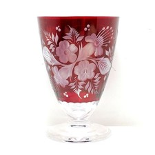Y2902-8 Bohemia glass ruby ​​cut glass flower pattern #1