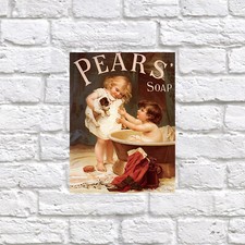 Pears Soap, Retro tin metal sign art decor gift home 