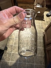 Gooseacres Jersey Milk Hatch Embossed Half Pint Milk Bottle Wolfeboro NH