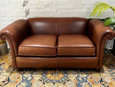 Club Style Brown Leather Sofa
