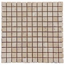 Sample of Tumbled Light Travertine MOSAIC Tiles 23 x 23 mm (1" X 1")