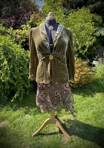 Savour silk olive - silk, velvet