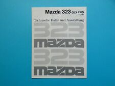 Brochure - Mazda 323 (BG) - GLX 4WD - Specifications and Equipment - 09/90