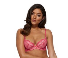 RRP £35 BNWT Gossard Lingerie Superboost Lace Plunge Bra Hibiscus (PINK) 7711
