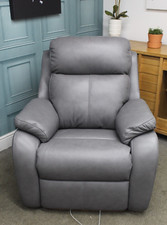 G PLAN KINGSBURY ELECTRIC RECLINER ARMCHAIR IN CAPRI GREY LEATHER. RRP £2598.